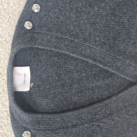 Cinq A Sept Embellished Studded Gray Cardigan Sweater Estimated M/L - Picture 2 of 12